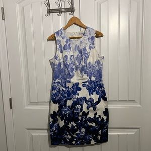 Like New - floral blue ombré dress by Carmen Marc Valvo - Size 16